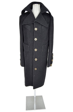 Noleggio cappotto lungo vintage uomo in lana antracite-vintage