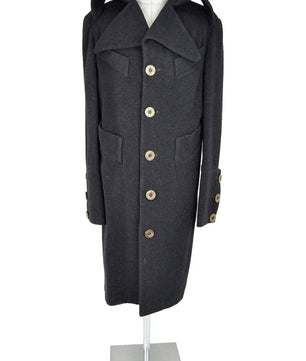 Noleggio cappotto lungo vintage uomo in lana antracite-vintage