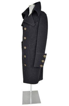 Noleggio cappotto lungo vintage uomo in lana antracite-vintage