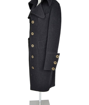Noleggio cappotto lungo vintage uomo in lana antracite-vintage