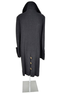 Noleggio cappotto lungo vintage uomo in lana antracite-vintage