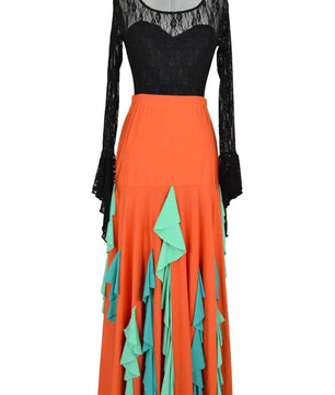 noleggio-abito-donna-flamenco-balze-arancione-verde_1
