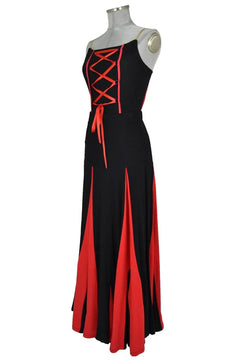 noleggio-abito-donna-rosso-nero-flamenco_2