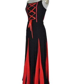 noleggio-abito-donna-rosso-nero-flamenco_2