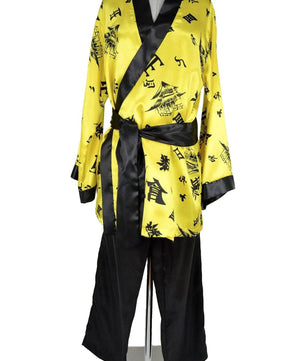 Noleggio kimono unisex giallo e nero per eventi e feste orientali