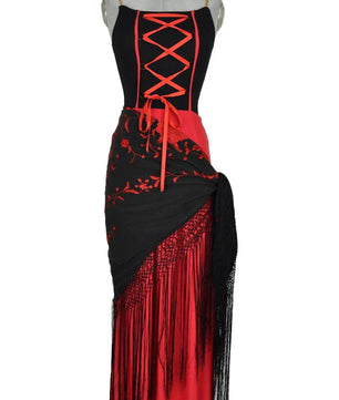 Costume donna stile spagnolo per zingare, popolane o danza come Carmen