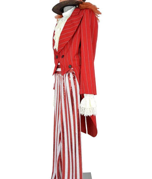 Costume uomo per carnevale adatto a Cappellaio Matto, clown o imbonitore da circo