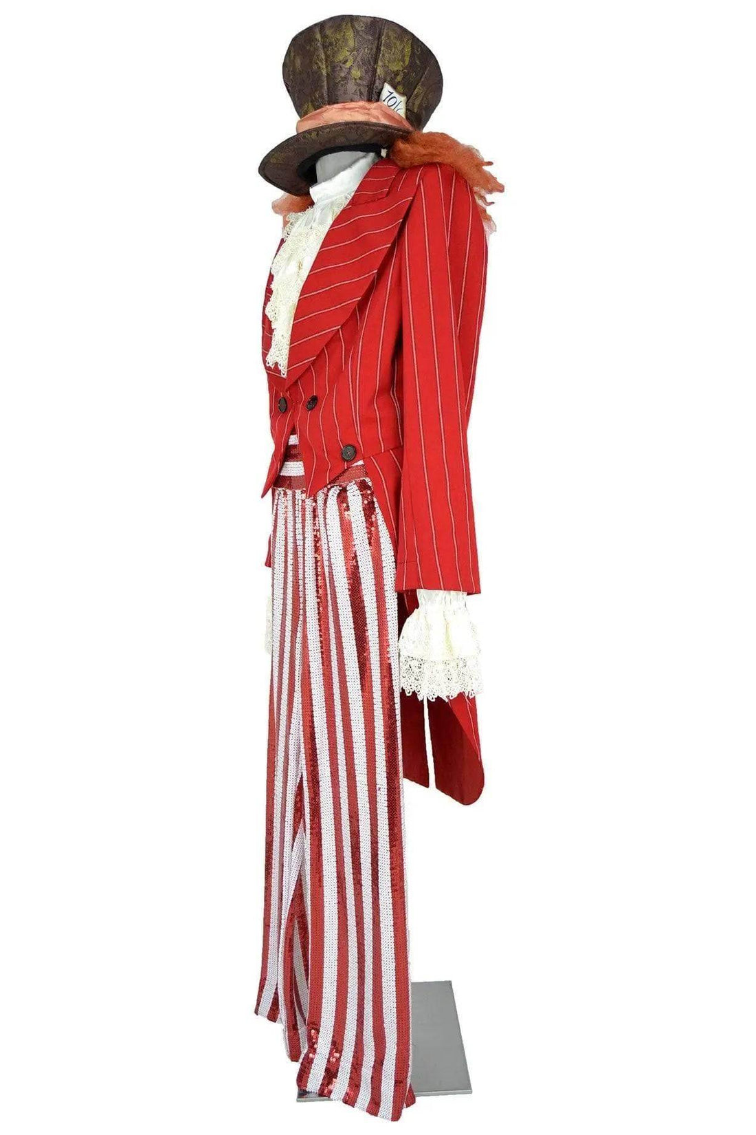 Costume uomo per carnevale adatto a Cappellaio Matto, clown o imbonitore da circo