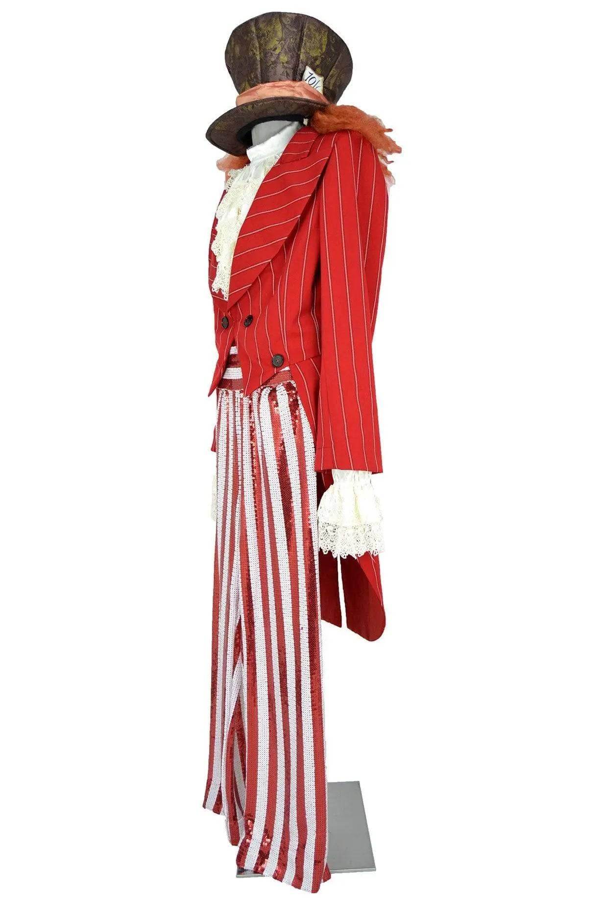 Costume uomo per carnevale adatto a Cappellaio Matto, clown o imbonito