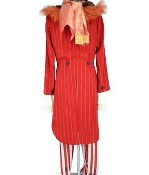 Costume uomo per carnevale adatto a Cappellaio Matto, clown o imbonitore da circo