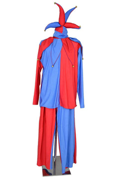 Costume uomo per giullare medievale, fool shakespeariano o jolly gioco