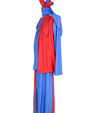Costume uomo per giullare medievale, fool shakespeariano o jolly gioco