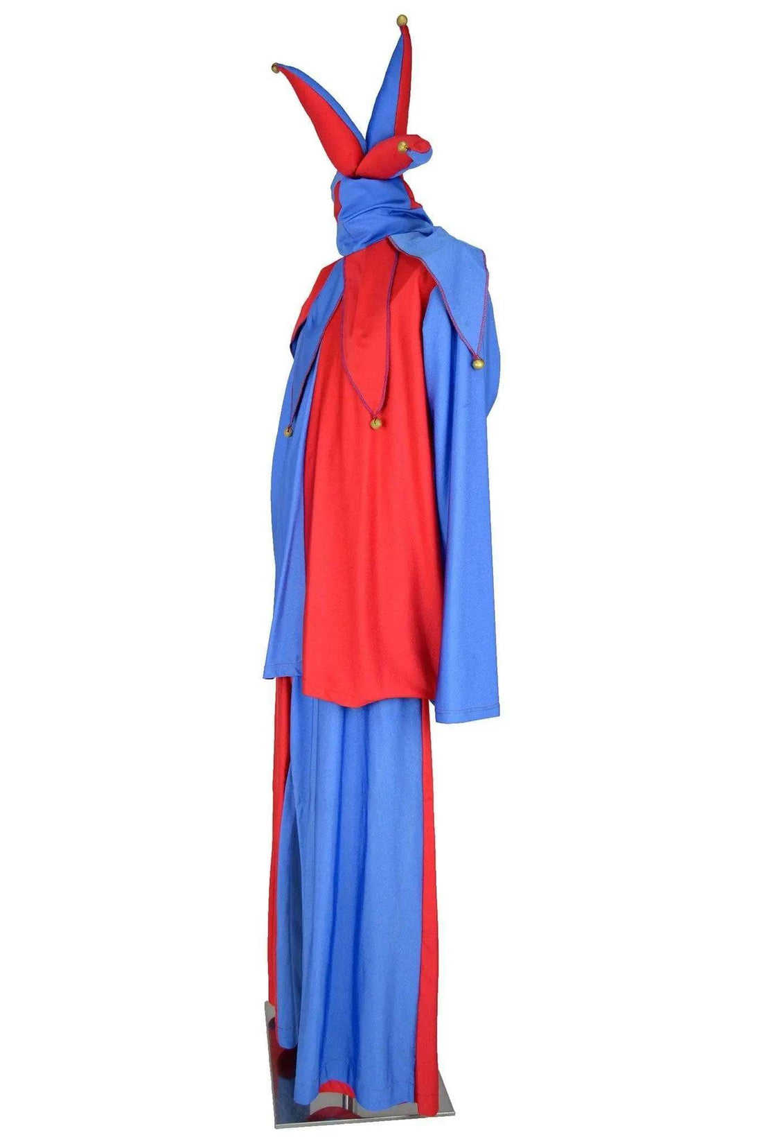 Costume uomo per giullare medievale, fool shakespeariano o jolly gioco