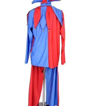 Costume uomo per giullare medievale, fool shakespeariano o jolly gioco
