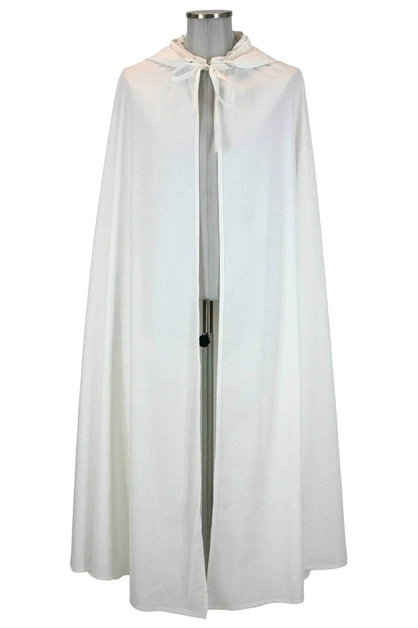 Mantello bianco uomo donna con cappuccio- storico -rievocazioni