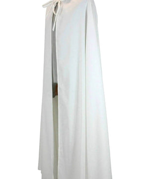 Mantello bianco uomo donna con cappuccio- storico -rievocazioni