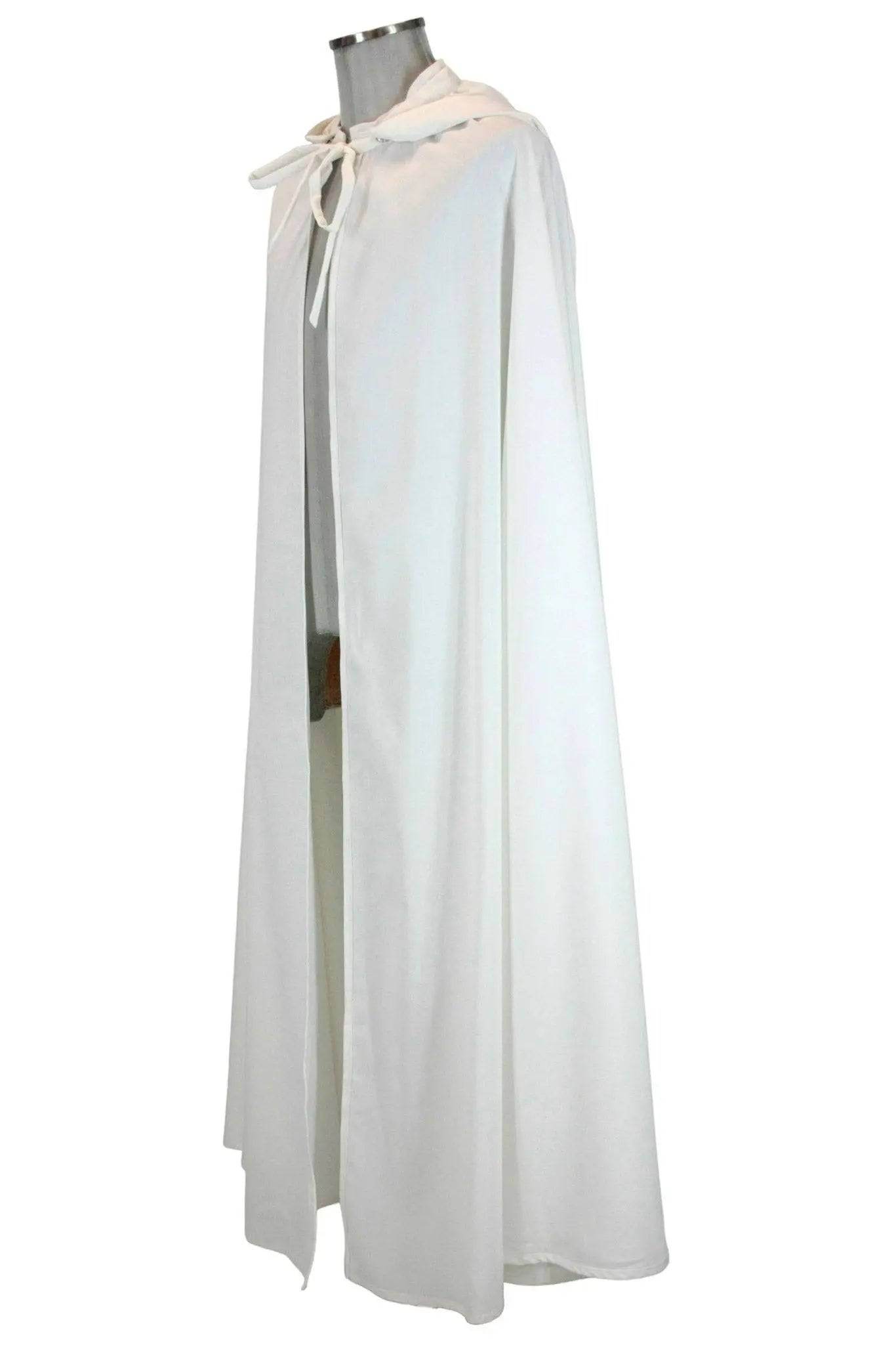 Mantello bianco uomo donna con cappuccio- storico -rievocazioni