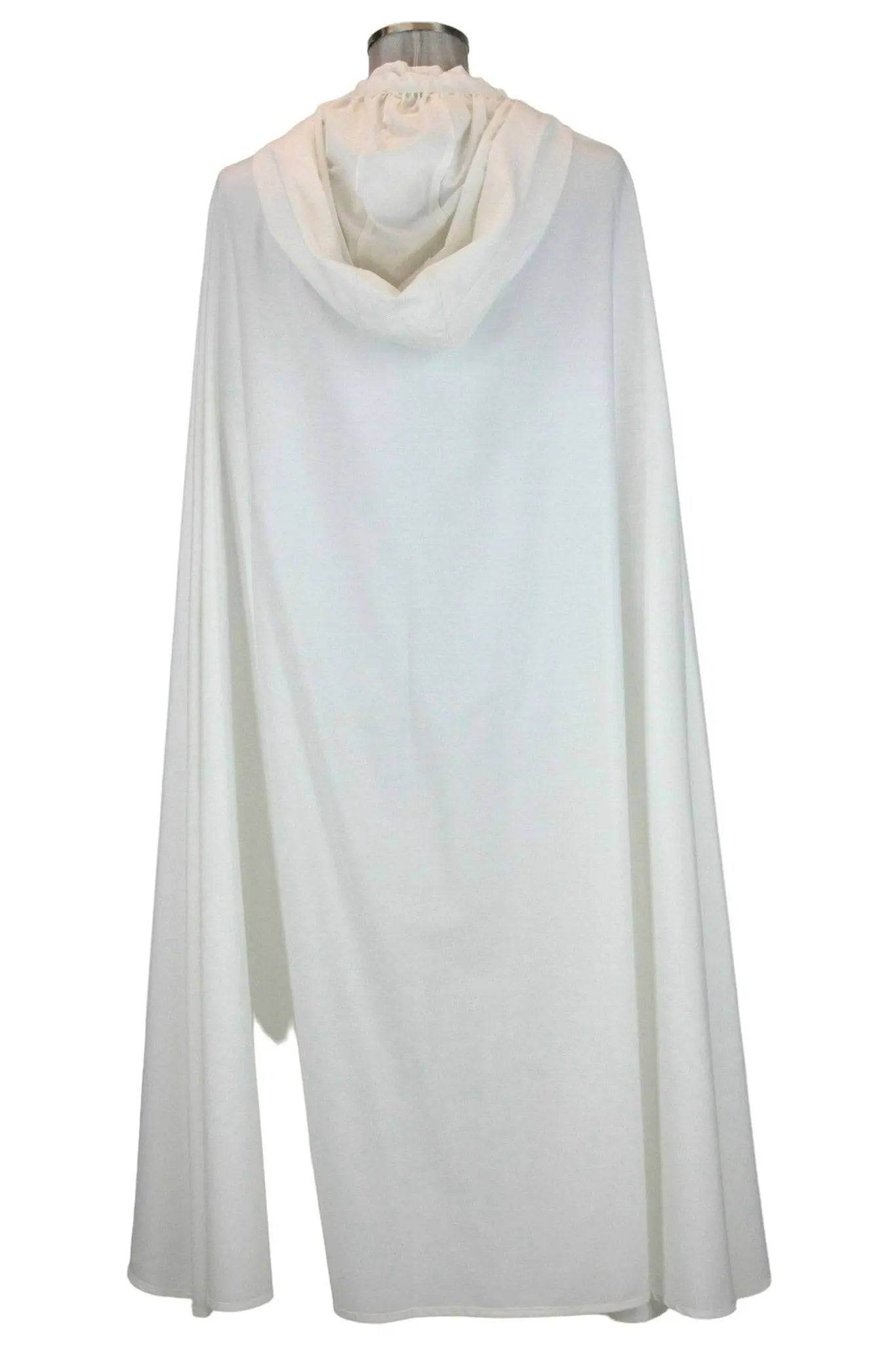 Mantello bianco uomo donna con cappuccio- storico -rievocazioni