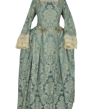 Noleggio abito barocco donna verde damascato-storico-carnevale