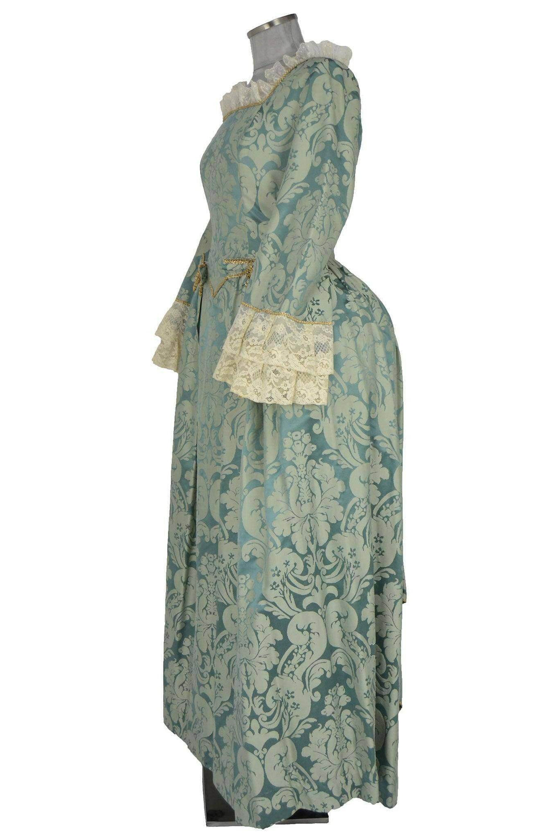 Noleggio abito barocco donna verde damascato-storico-carnevale