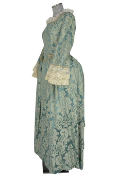 Noleggio abito barocco donna verde damascato-storico-carnevale