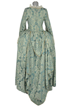 Noleggio abito barocco donna verde damascato-storico-carnevale