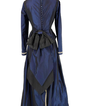 Noleggio Abito Donna Storico Blu con Dettagli Bianchi