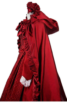 Noleggio abito donna del '600 - '800 tutto in seta rossa Valentivo-storico-carnevale