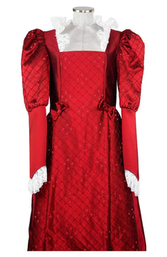 Noleggio abito donna del '600 - '800 tutto in seta rossa Valentivo-storico-carnevale