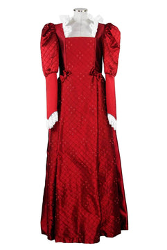 Noleggio abito donna del '600 - '800 tutto in seta rossa Valentivo-storico-carnevale