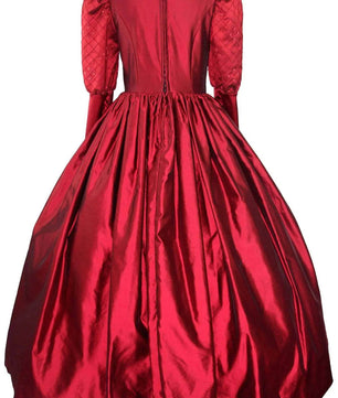 Noleggio abito donna del '600 - '800 tutto in seta rossa Valentivo-storico-carnevale
