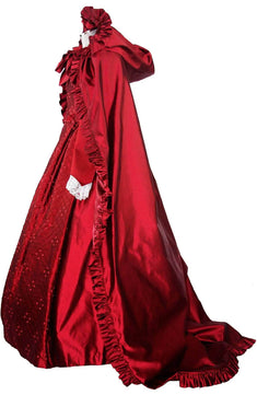 Noleggio abito donna del '600 - '800 tutto in seta rossa Valentivo-storico-carnevale