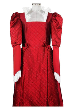 Noleggio abito donna del '600 - '800 tutto in seta rossa Valentivo-storico-carnevale