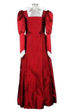 Noleggio abito donna del '600 - '800 tutto in seta rossa Valentivo-storico-carnevale