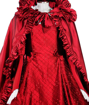 Noleggio abito donna del '600 - '800 tutto in seta rossa Valentivo-storico-carnevale