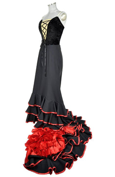 Noleggio abito donna in stile spagnolo o Flamenco-bata de cola-danza