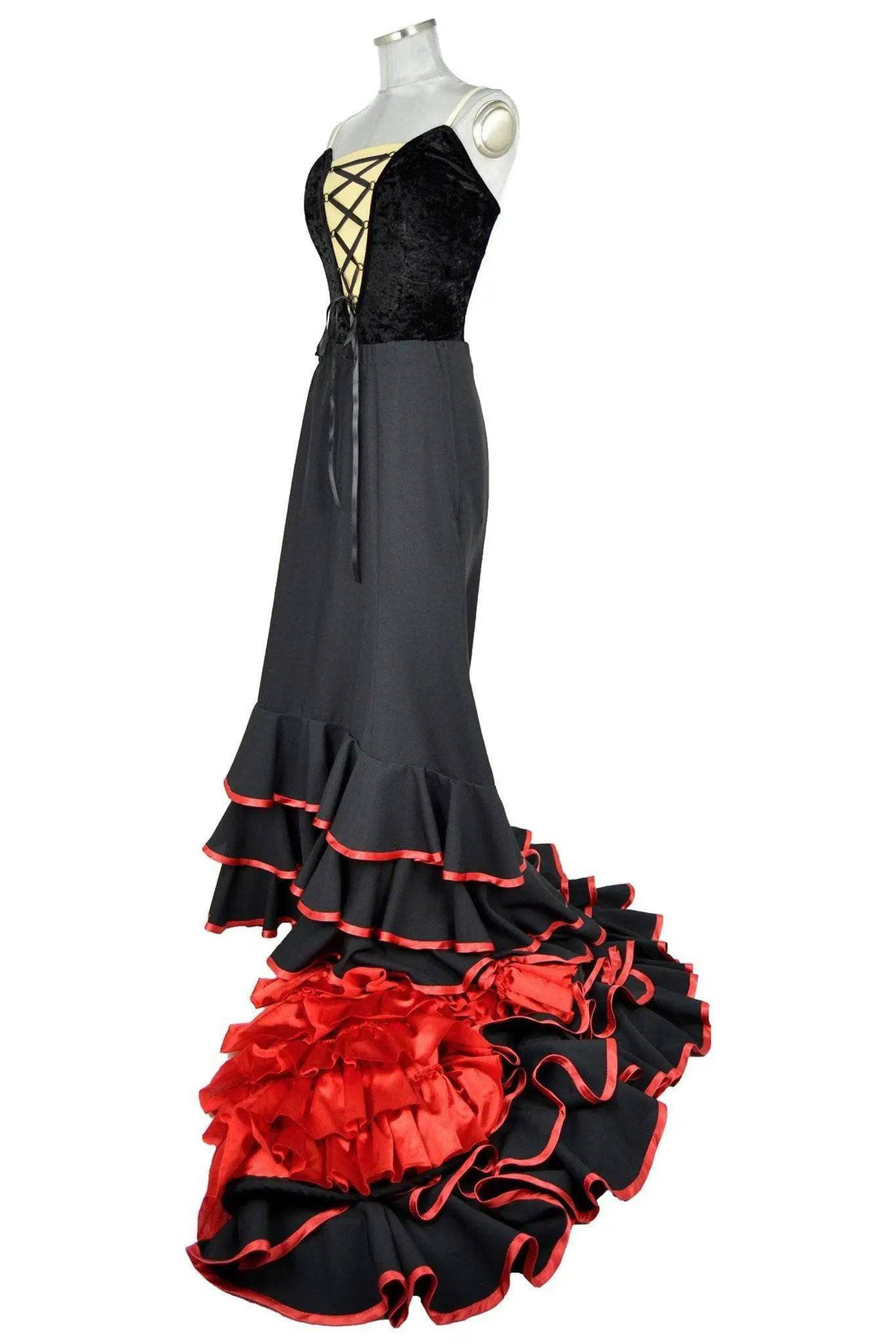 Noleggio abito donna in stile spagnolo o Flamenco-bata de cola-danza