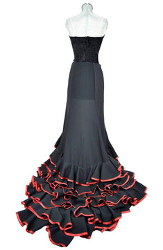 Noleggio abito donna in stile spagnolo o Flamenco-bata de cola-danza