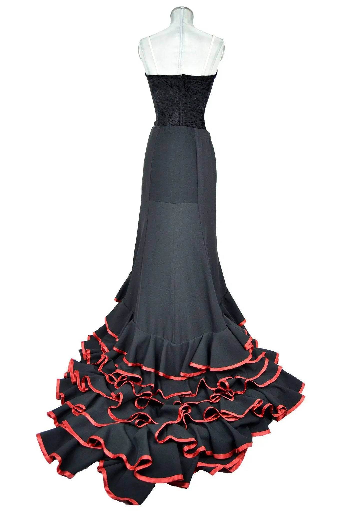 Noleggio abito donna in stile spagnolo o Flamenco-bata de cola-danza