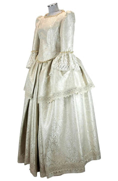 Noleggio Abito donna Storico Barocco Avorio con Mantello '700 - carnevale