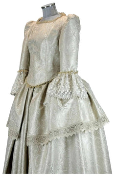 Noleggio Abito donna Storico Barocco Avorio con Mantello '700 - carnevale