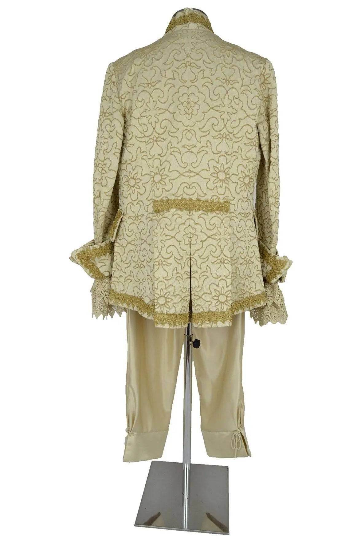 Noleggio abito del '700 uomo panna e oro ricamato-storico-carnevale