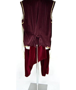 Noleggio abito uomo settecentesco bordeaux con jabot in pizzo - storico
