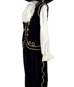 Noleggio abito storico uomo pirata nero stile '600 - carnevale - danza