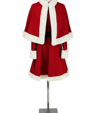 Noleggio costume donna da Babbo Natale con mantellina