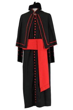 Noleggio costume o abito uomo da Vescovo in nero e rosso ###