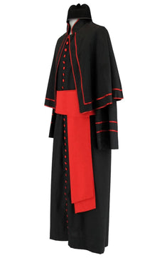 Noleggio costume o abito uomo da Vescovo in nero e rosso ###