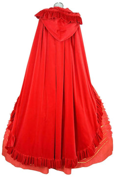 Noleggio costume Sissi Donna rosso con lungo mantello vista posteriore