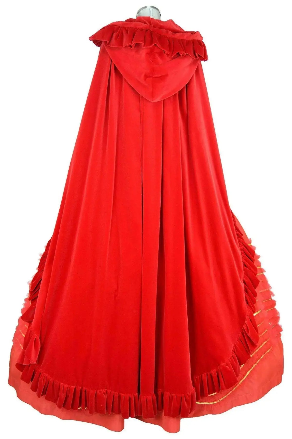 Noleggio costume Sissi Donna rosso con lungo mantello vista posteriore
