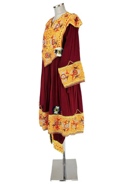 noleggio-abito-unisex-vintage-pashtun-kochi-bordeaux-oro_2